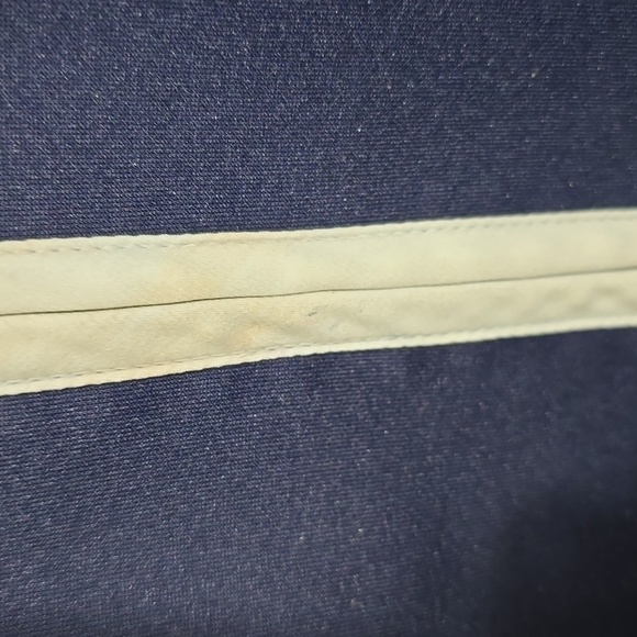 Besty Johnson  Navy Zip Front White Trim Pleated Dress - Picture 3 of 8